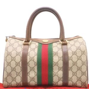 Authentic Gucci Beige and Brown Satchel Stripe/ free gift w purchase